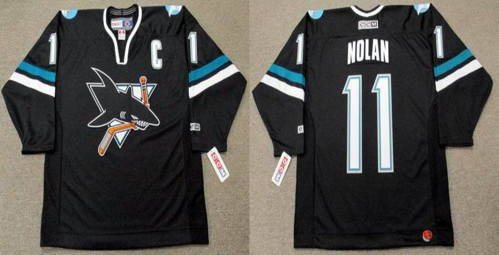 2019 Men San Jose Sharks 11 Nolan black CCM NHL jersey